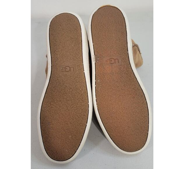 UGG Boots Womens 7 Brown Suede Shealing Sherpa Lined Slip On Casual Warm Boot - Picture 8 of 10